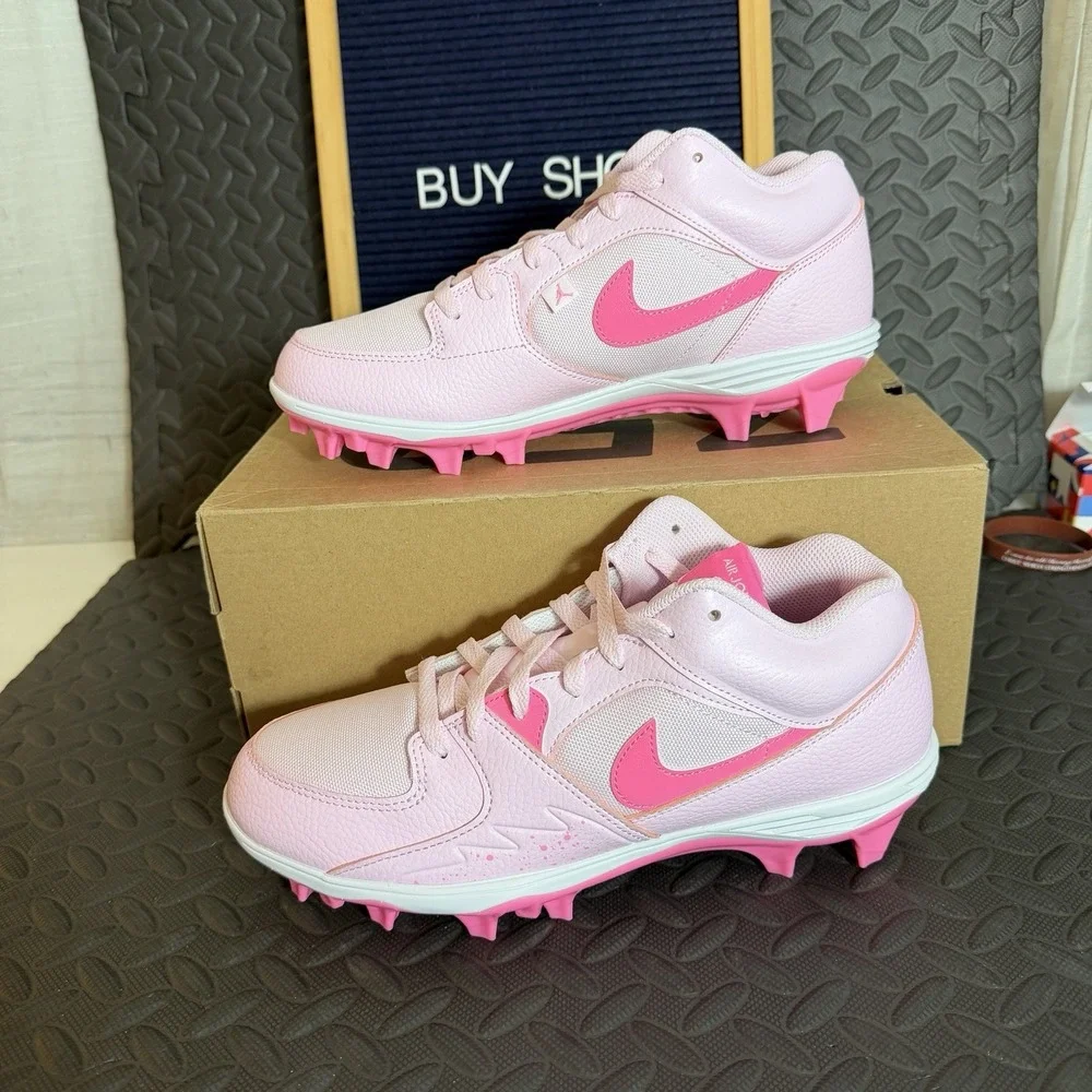 Nike Jordan Stadium 90 Low TD Football Cleats HQ0210-600 Pink Foam Mens Size 10
